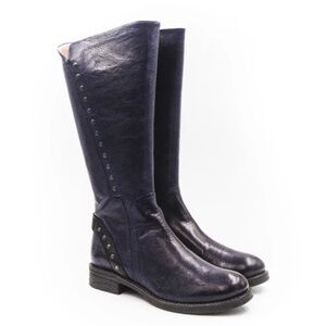 Retail $280 ROMA Casta Black Tall Leather Boots sz. 38 ( 7.5)
